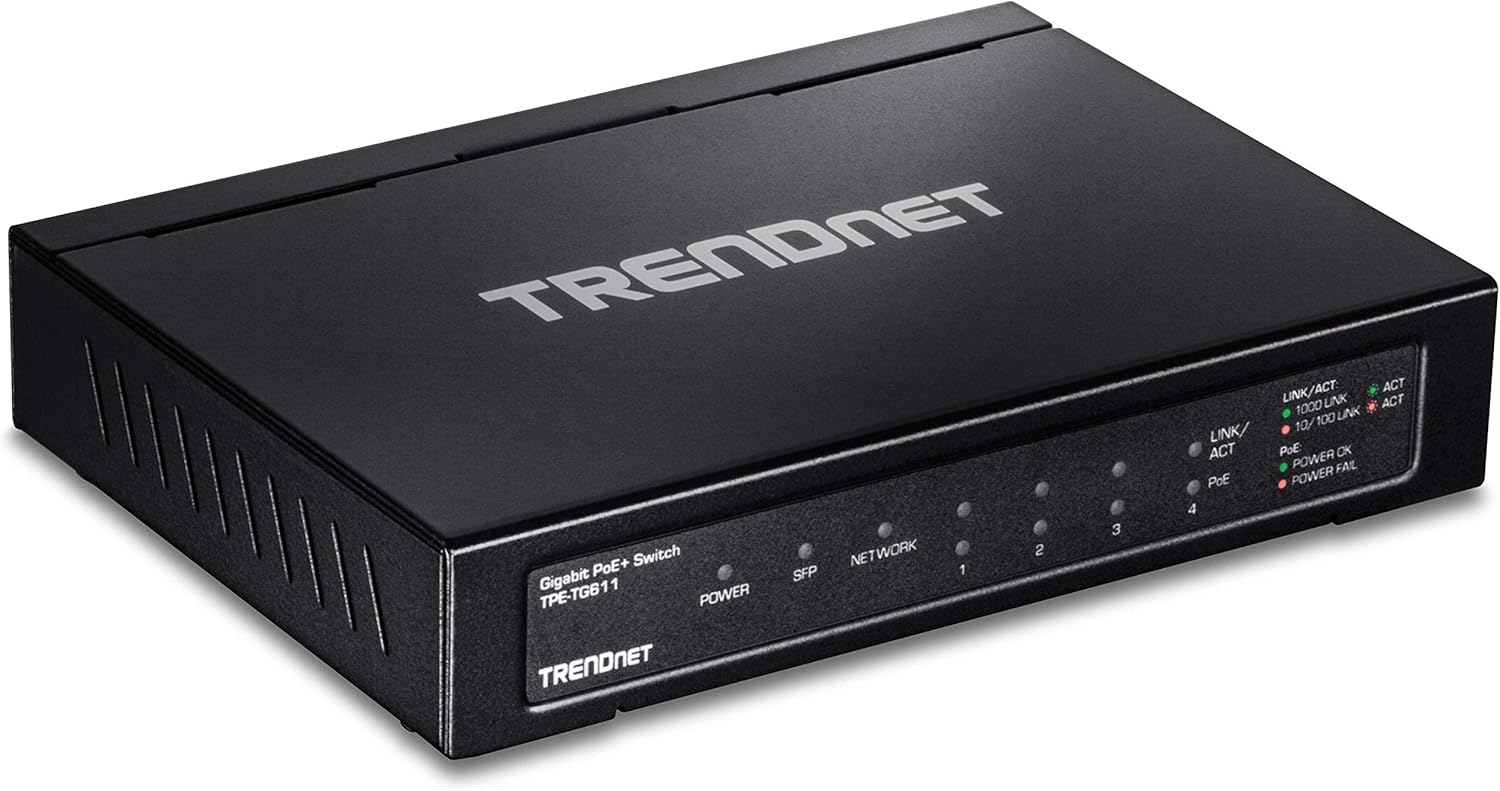 TRENDnet 6-Port Gigabit Poe+ Switch for Efficient Networking