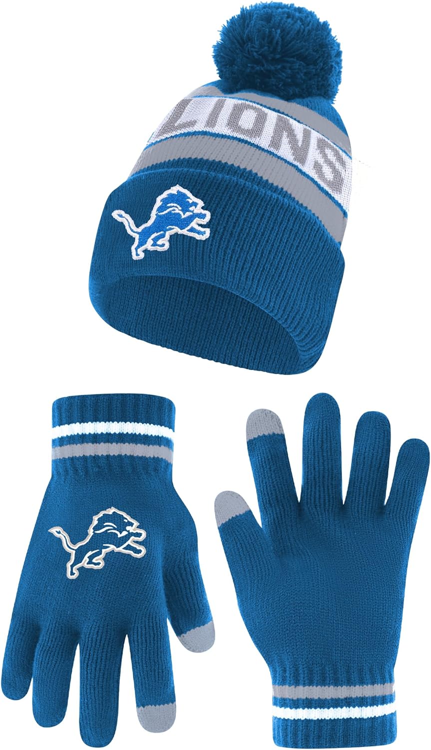 Ultra Game NFL Official Super Soft Winter Beanie and Gloves Set