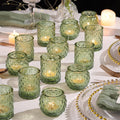 36pcs Assorted Green Votive Candle Holders for Table Centerpiece