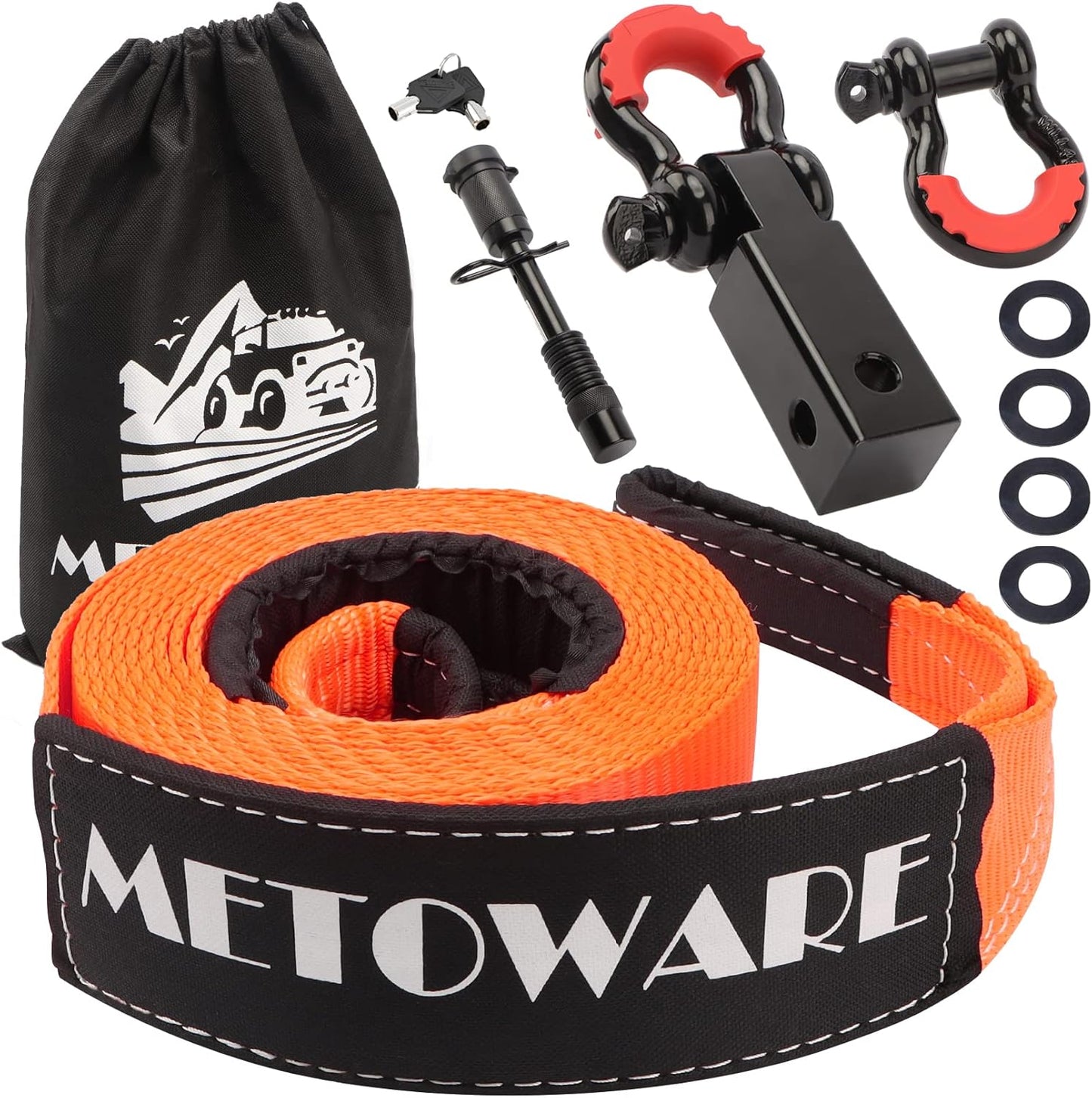 Heavy Duty Tow Strap Recovery Kit for Off-Road Adventures