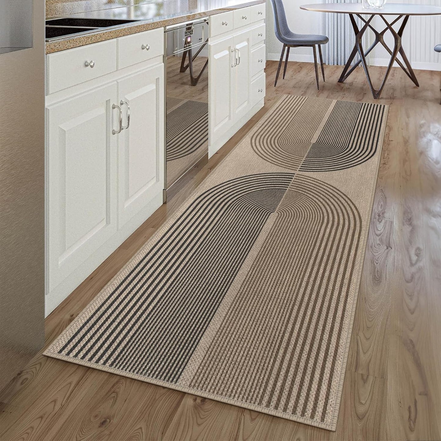 Easy Jute Rainbow Runner Rug for Hallway and Kitchen Use