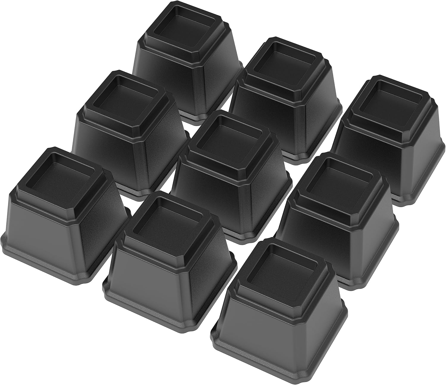 Heavy Duty Bed Risers 4 Inch Set of 9 for Furniture Elevation