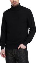 Kallspin Men's Turtle Neck Sweaters Wool Blended Lightweight Pullover