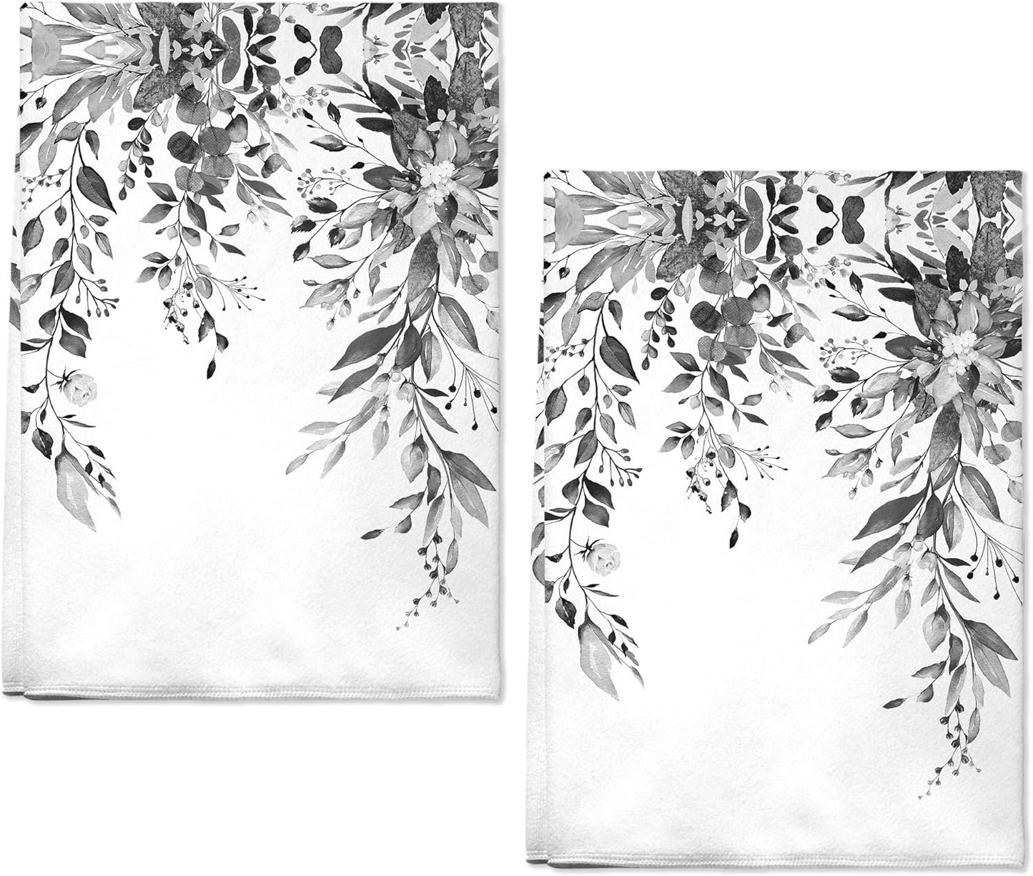 2 Pack Botanical Microfiber Hand Towels by Zussun - Absorbent Luxury
