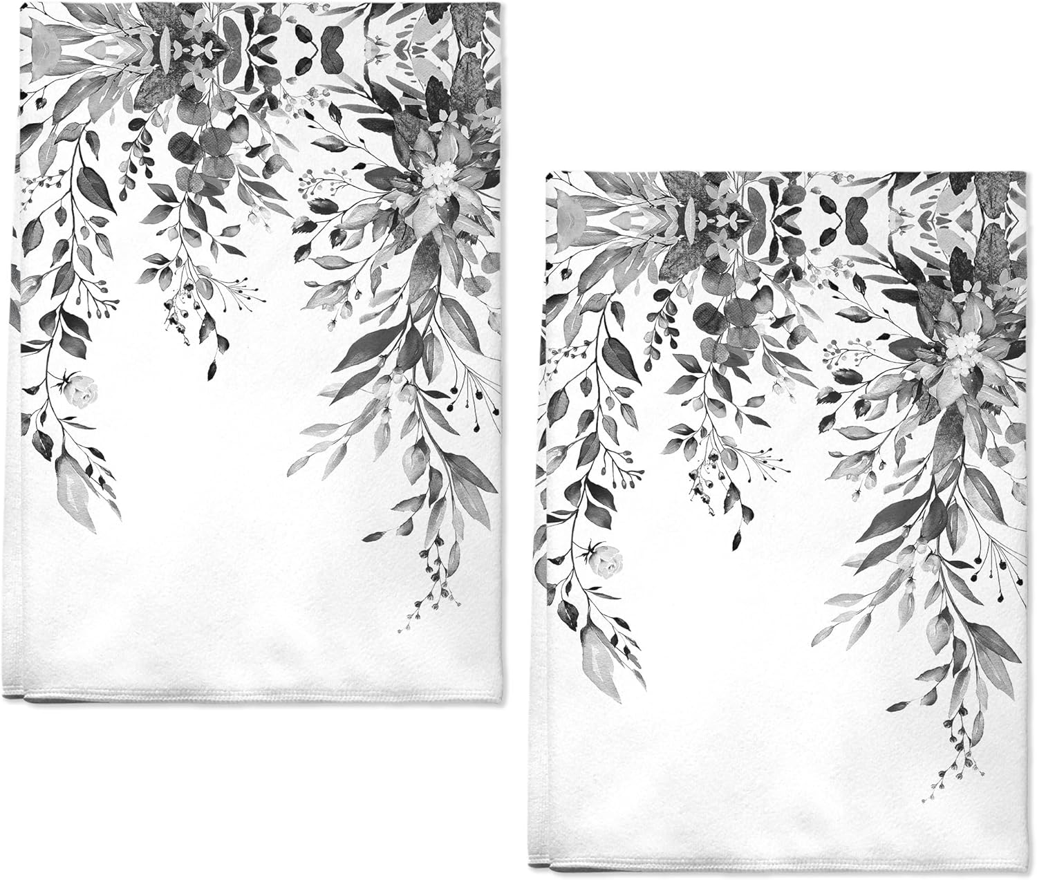 2 Pack Botanical Microfiber Hand Towels by Zussun - Absorbent Luxury