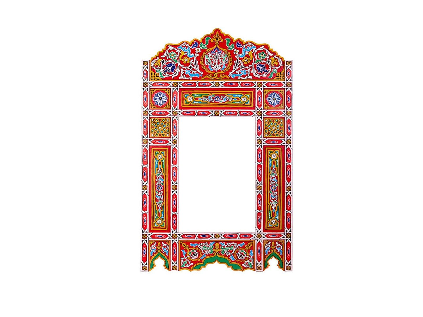 Moroccan Mirror - Large Rustic Arch Wooden Frame for Home Decor