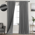 KOUFALL 102 in Blackout Linen Curtains - 2 Panels for Bedroom