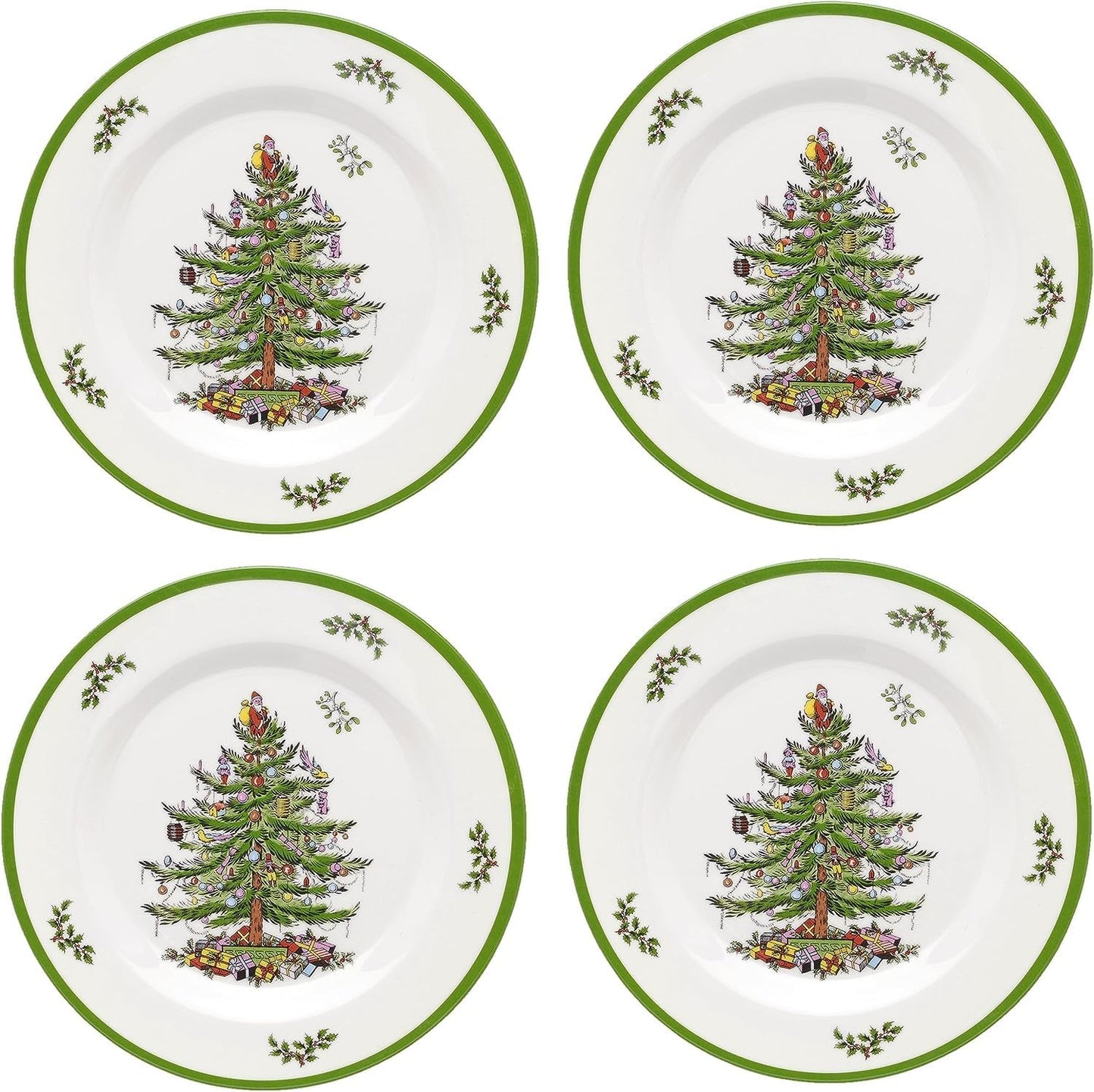 Spode Christmas Tree Melamine Salad Plate Set for Holiday Meals