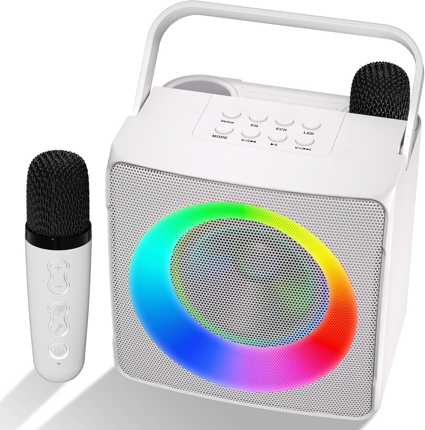 Portable Karaoke Machine with Bluetooth and Dual Microphones