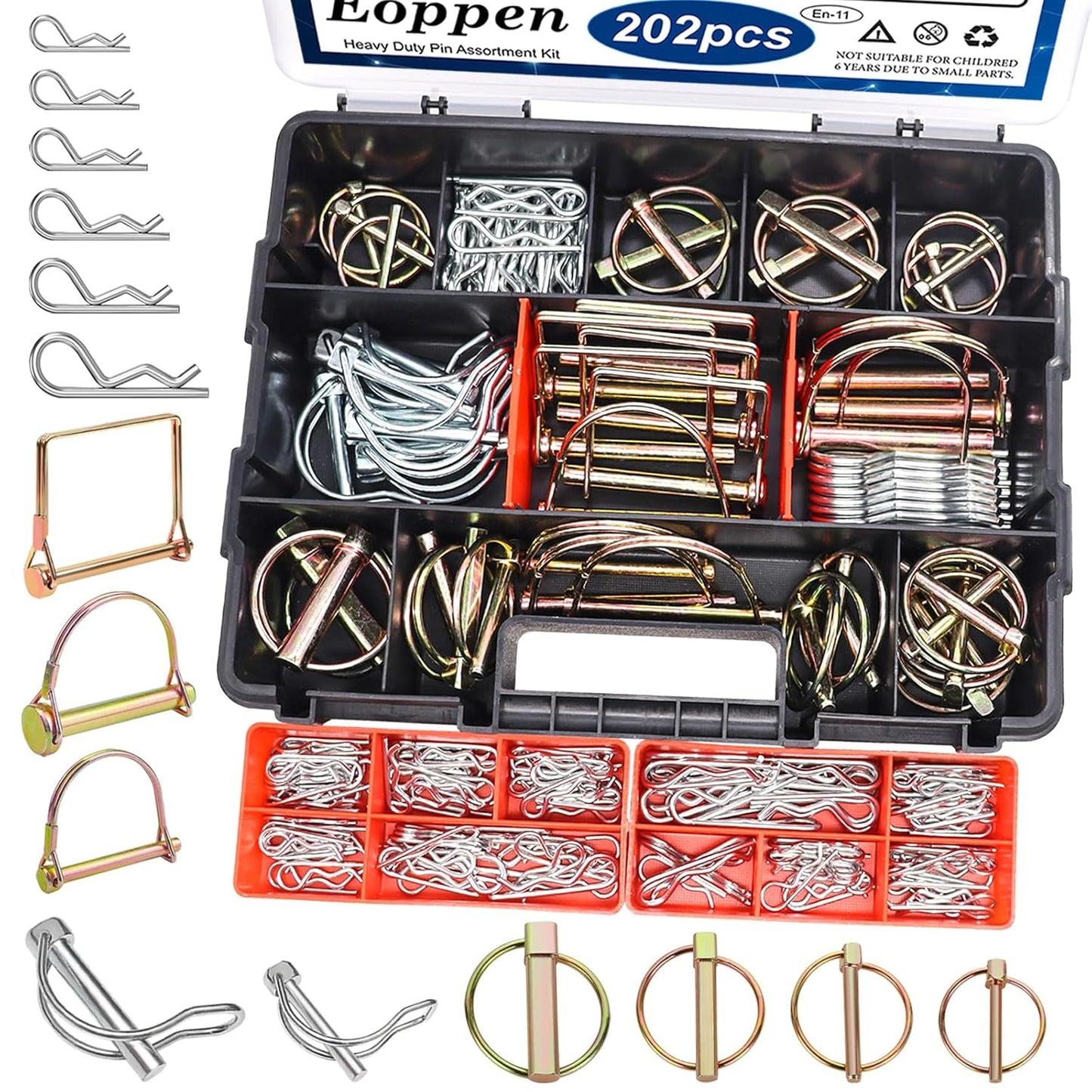 202Pcs Hitch Pins Clip Pins Assortment Kit for Heavy Duty Use