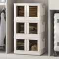 110 QT Stackable Storage Bins 3 Pack - Collapsible Cubes with Lids