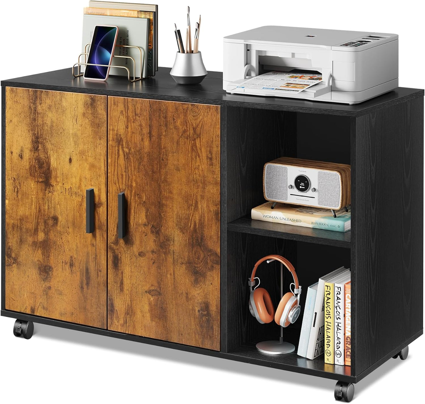 DEVAISE Lateral Printer Cabinet - Office File Storage