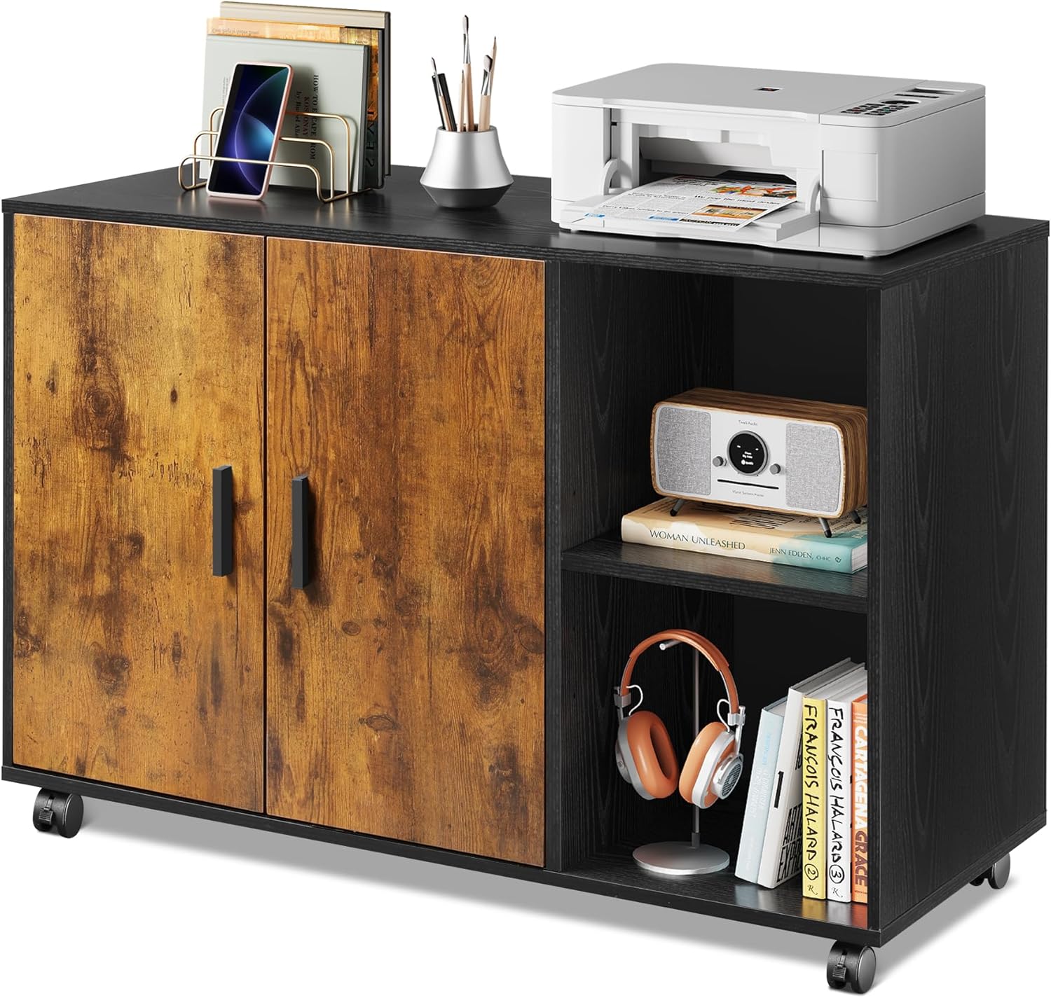 DEVAISE Lateral Printer Cabinet - Office File Storage