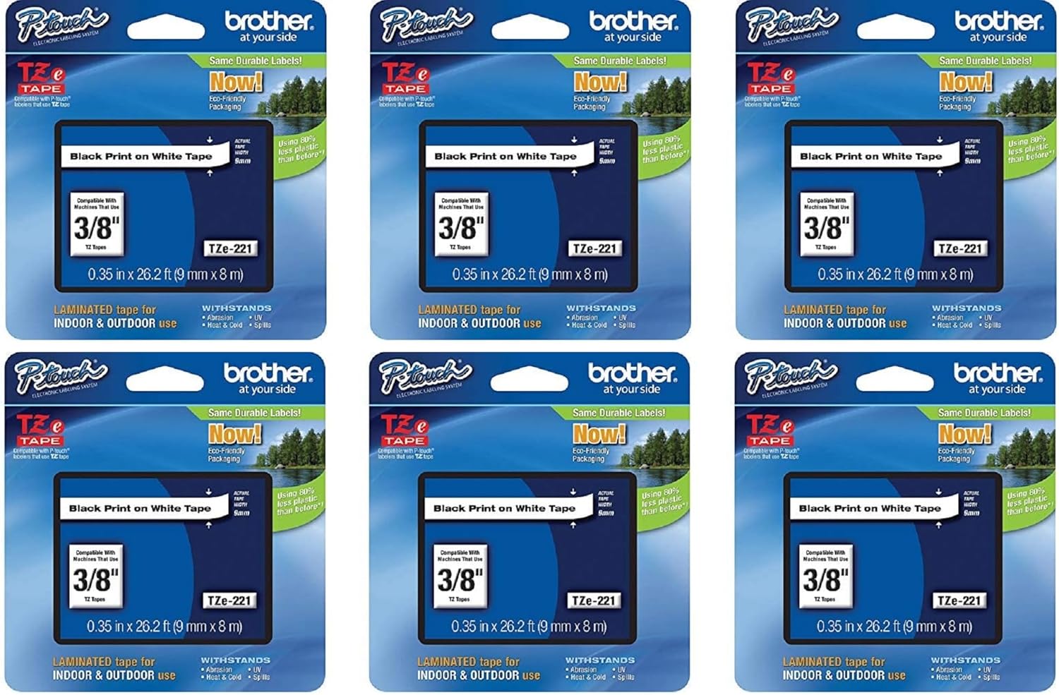 Brother Genuine P-Touch TZe-221 Laminated Tape 6-Pack Review