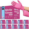 Inspire Pink Nitrile Gloves Disposable - Durable Latex Free Protection