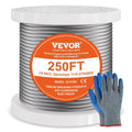 Wire Rope 1/4 in 250 ft Zinc Galvanized Cable - Strong Outdoor Cable