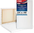 Stretched Canvas 24 x 48 in 3-Pack - Professional Triple Primed