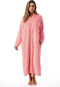 Just Love Plush Zipper Lounger Solid Robe - Cozy Zip Robe