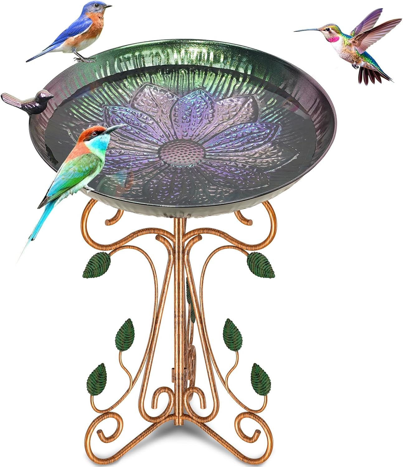 Vintage Metal Bird Bath for Outside - Elegant Garden Decor