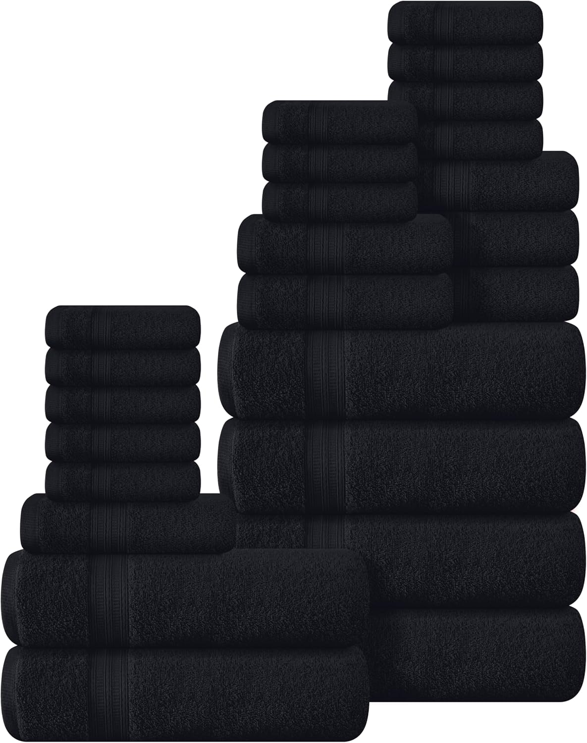 BOUTIQUO 24 Pack Cotton Towel Set for Everyday Use and Travel