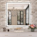 36 in x 36 in LED Bathroom Mirror with Black Frame - Dimmable Dual
