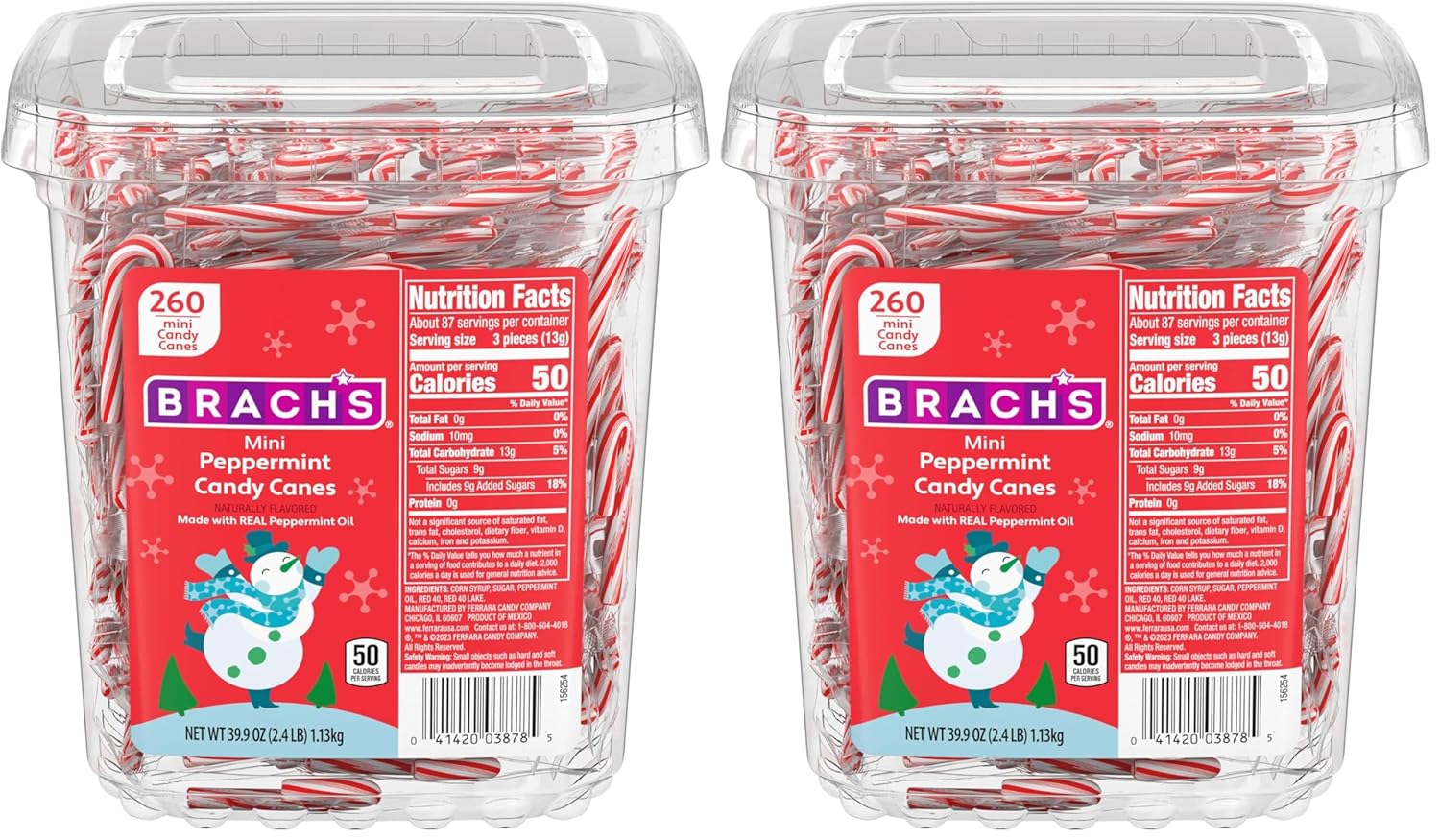 Brach's Mini Candy Canes Tub - Perfect for Celebrations