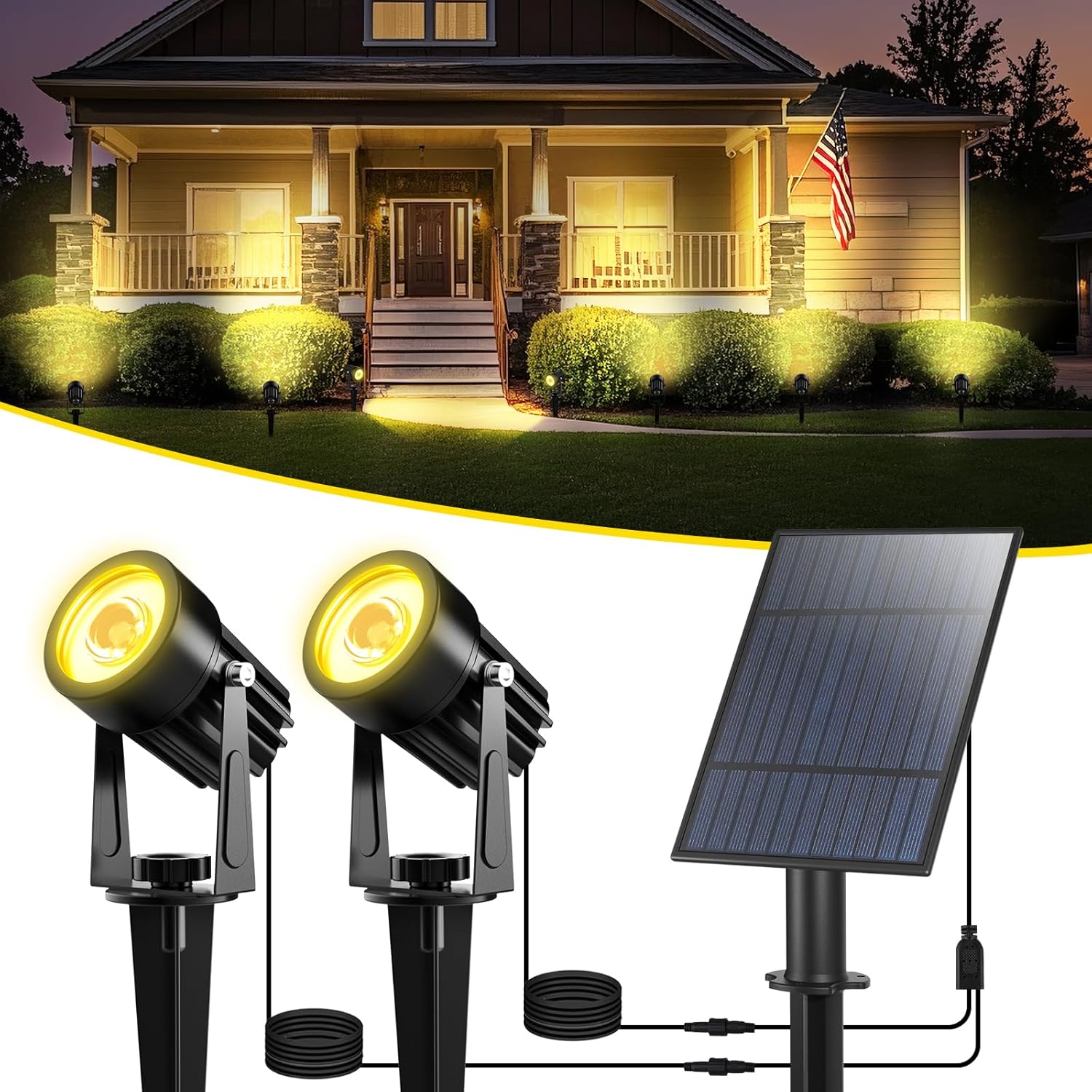 T-SUN Solar Spotlights for Outdoor LED Landscape Lighting