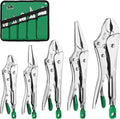 SK 5-Piece Locking Pliers Set - Durable CR-V Pliers with Rolling Pouch