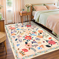 4x6 Floral Rug for Girls Bedroom, Cute Flowers Carpet Decor