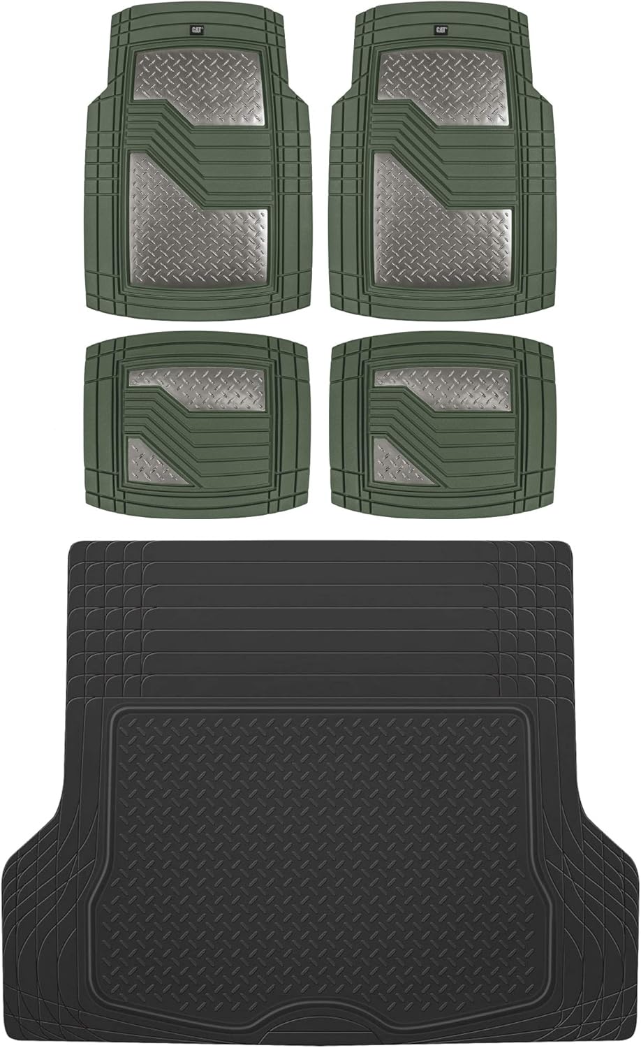 BDK CAT Heavy Duty All Weather Tough Rubber Car Floor Mats