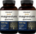 Pure Magnesium Glycinate 500mg with Vitamin C for Heart Support