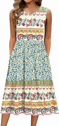 Stylish Summer Midi Tank Dress for Women with Functional Pockets