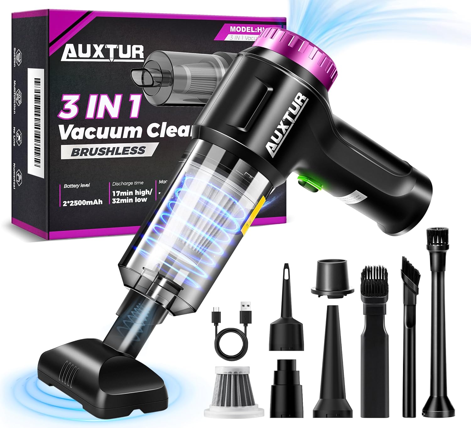 Handheld Vacuum Cordless 3 in 1 High Power Car Cleaner