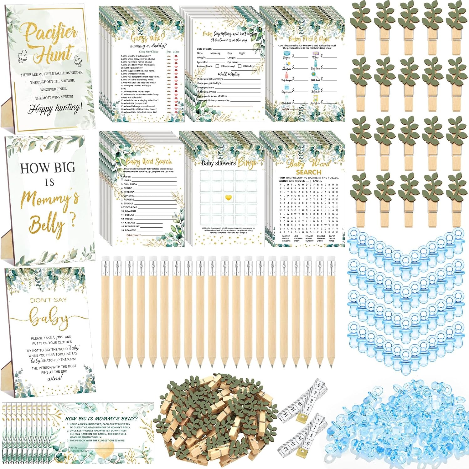 476 Pcs Baby Shower Games for Fun Activities and Memories