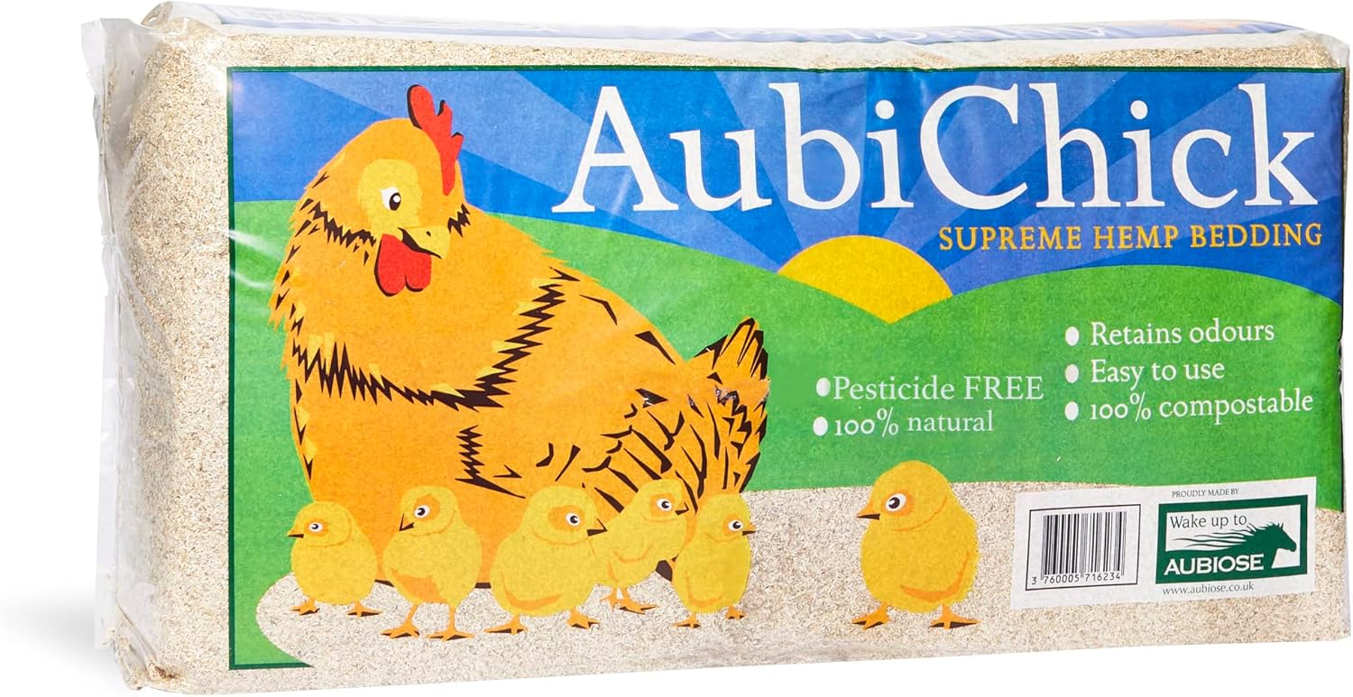 AubiChick High Grade French Hemp Bedding for Chickens and Pets