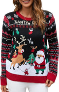 IFFEI Womens Ugly Christmas Sweater Novelty Print Crew Neck - Cozy