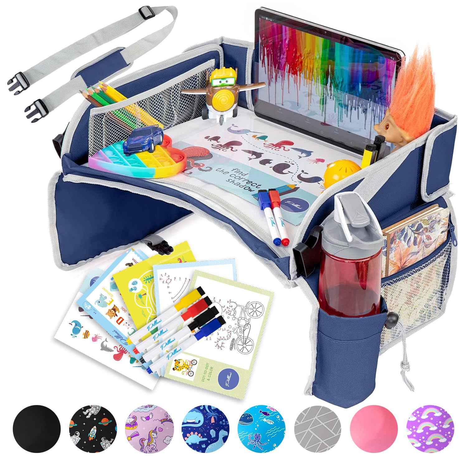 Kids Travel Tray for Car - Essential Road Trip Organizer