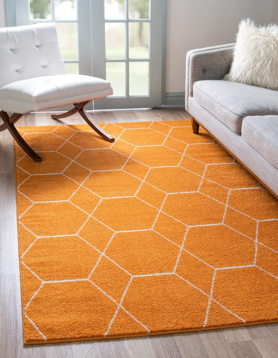 Unique Loom Trellis Frieze Collection Area Rug - Geometric Design