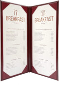 Columbia Casebound Menu Covers 5-Pack Burgundy Faux Leather - Compact