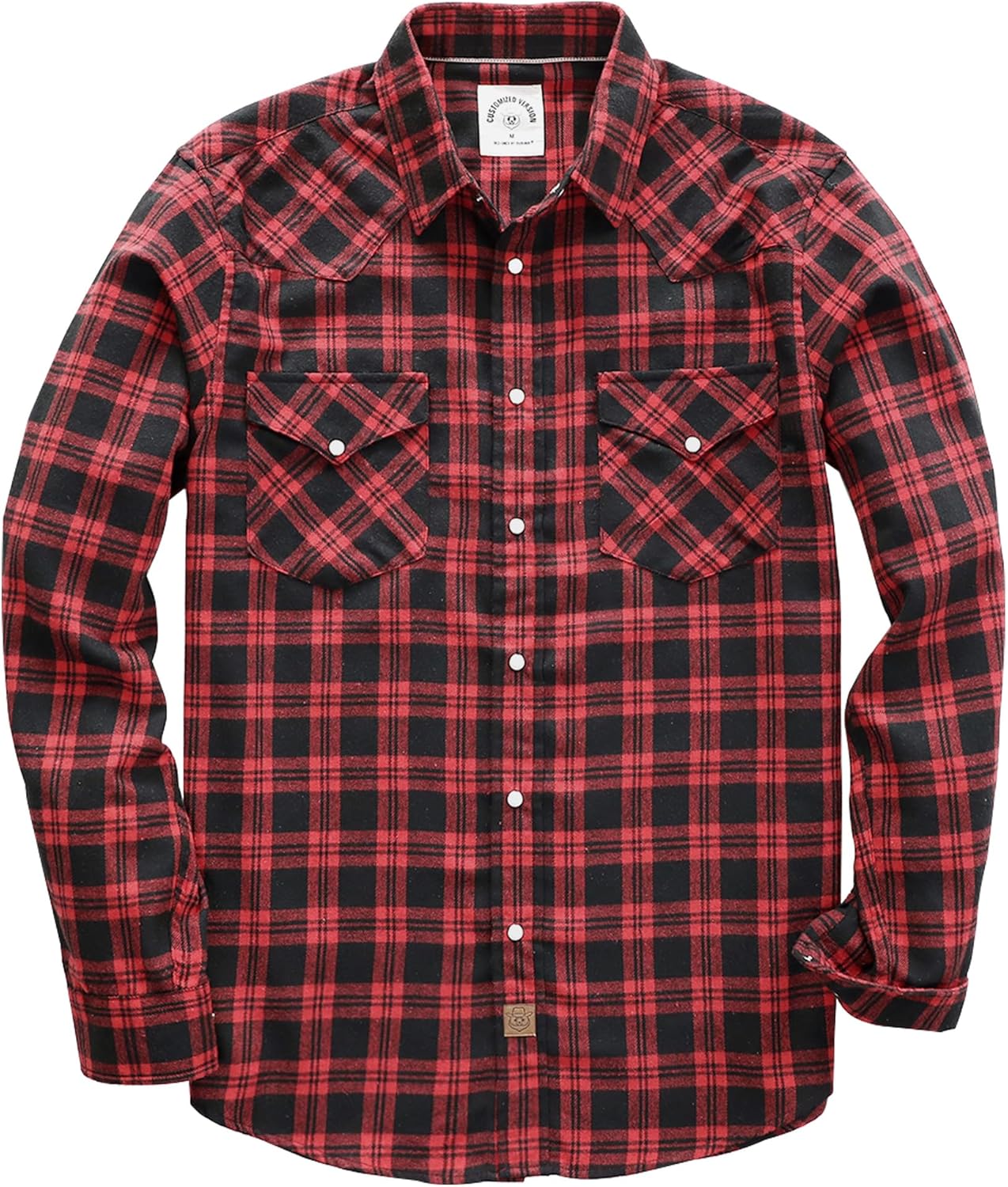 Dubinik Flannel Shirt for Men - Vintage Pearl Snap Plaid Style
