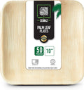 Premium 10 Palm Leaf Disposable Plates Set of 50 - Compostable