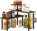Bamboo 3 Tier Corner Organizer, Space Saving Rustic Brown
