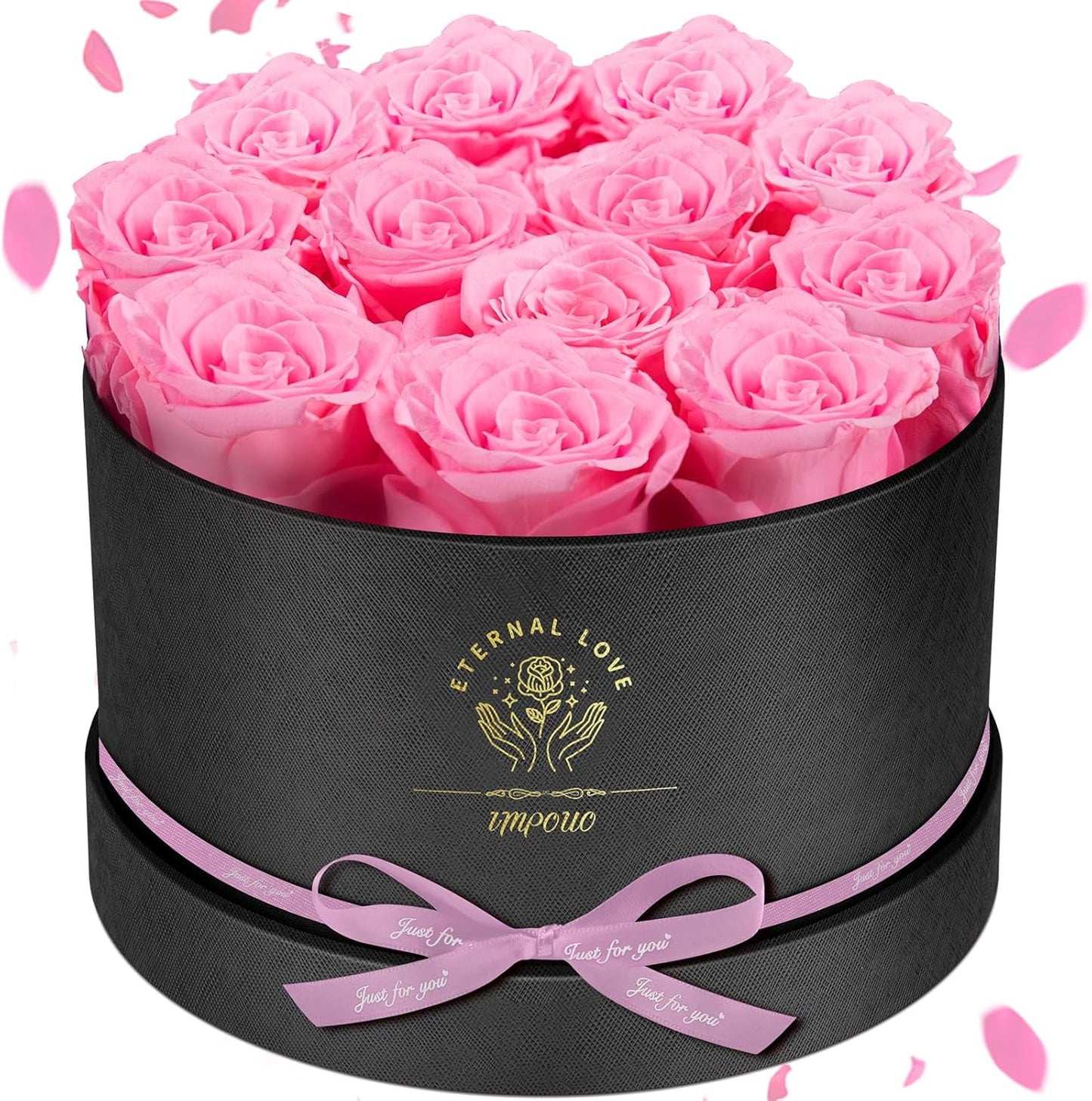 Forever Flowers 12 Red Roses in A Box for Lasting Love