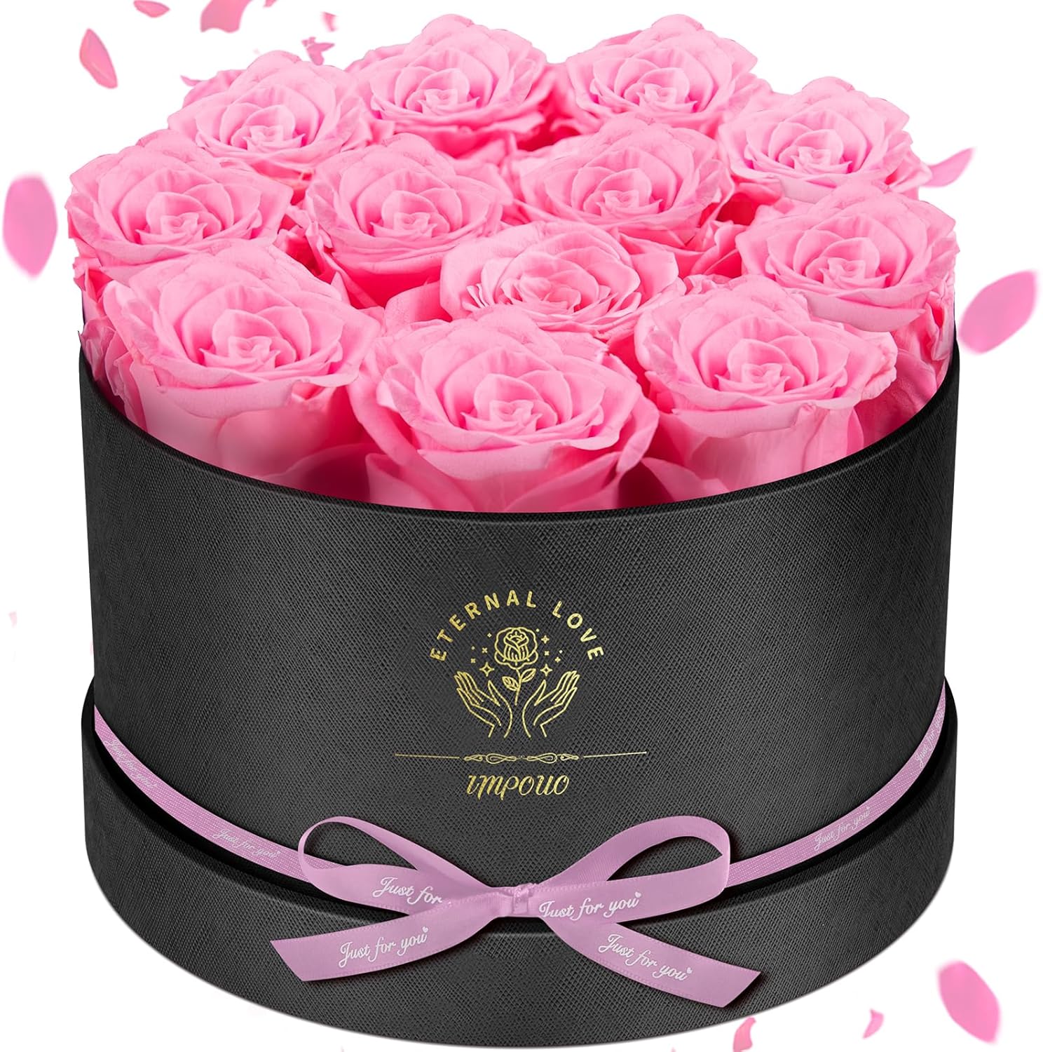 Forever Flowers 12 Red Roses in A Box for Lasting Love