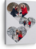 Custom Photo Canvas Print 40x30 in - Framed Heart Collage Print