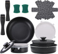 Space-Saving Nonstick Cookware Set: 16pc XEEYAYA
