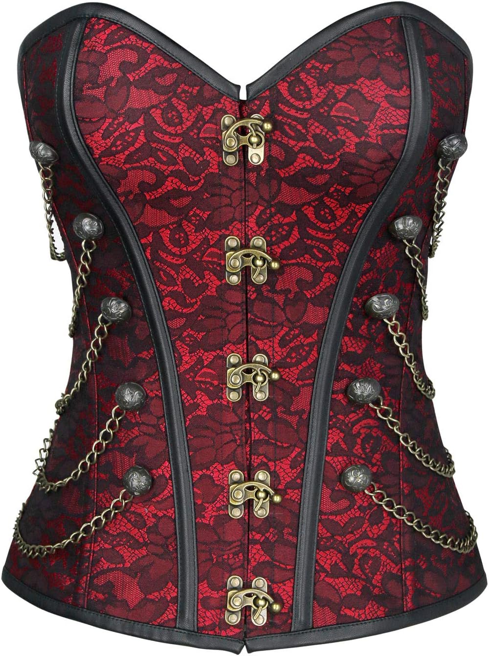 Charmian Women's Steampunk Gothic Bustier Corset with Chains