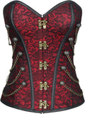 Charmian Women's Spiral Steel Boned Steampunk Gothic Bustier Corset is