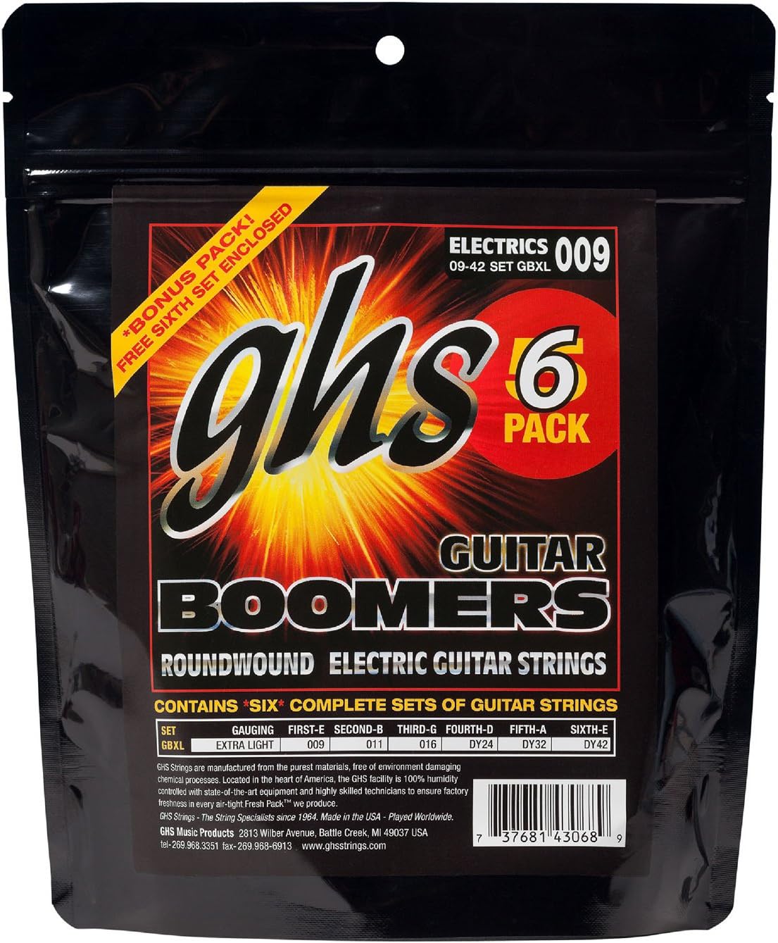 GHS Extra Light Guitar String Set x6 - Ultimate Playability!