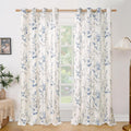 Linen Patterned Curtains 95 in 2 Panels - Light Filtering Privacy